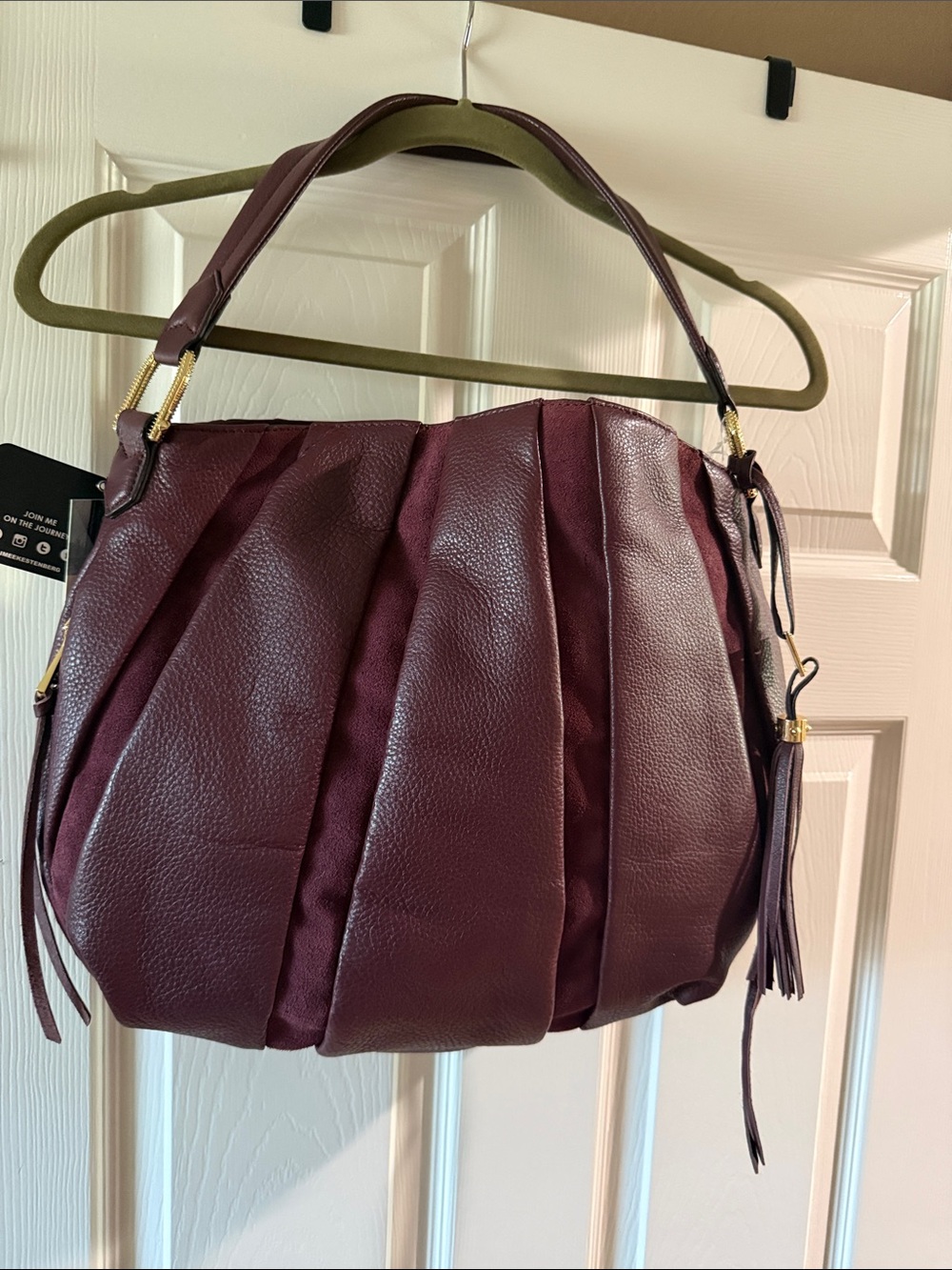 Aimee Kestenberg Pleated Shoulder Bag in Burgundy
